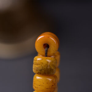 handcrafted tibetan yak bone prayer beads mala – 108 beads, golden patina old material (5)