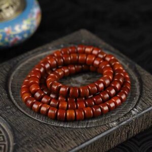 tibetan aged bone prayer beads – vintage weathered finish mala bracelet (4)